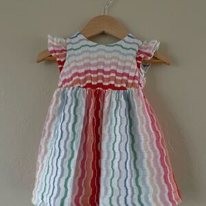 Missoni White and Pink Zigzag Ruffled Sleeve Sundress 6-9 months